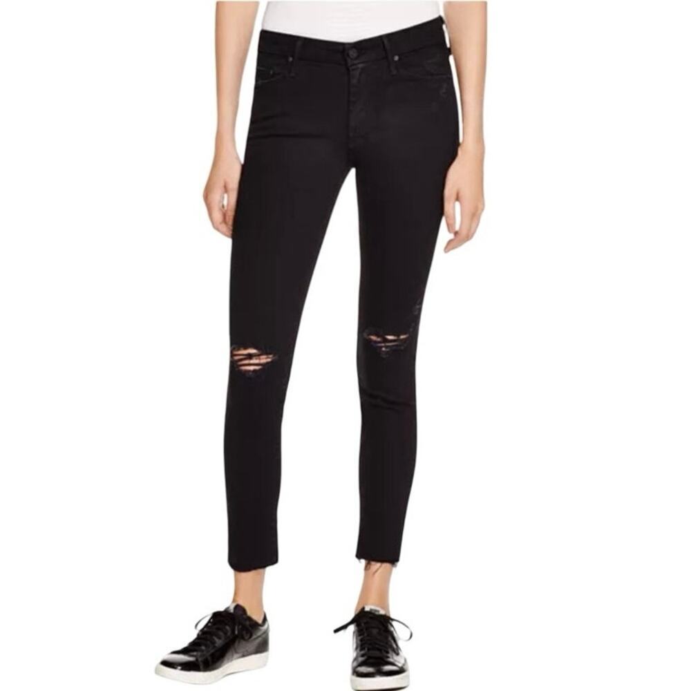 Mother Women’s The Looker Ankle Fray Jeans Guilty As Sin Size 24